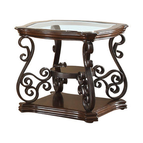 Laney End Table Deep Merlot and Clear Half Price Furniture