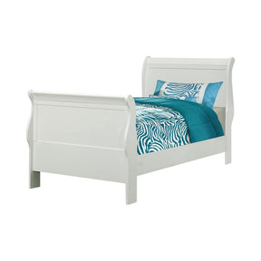 Louis Philippe Twin Sleigh Panel Bed White - Bed - Half Price Furniture