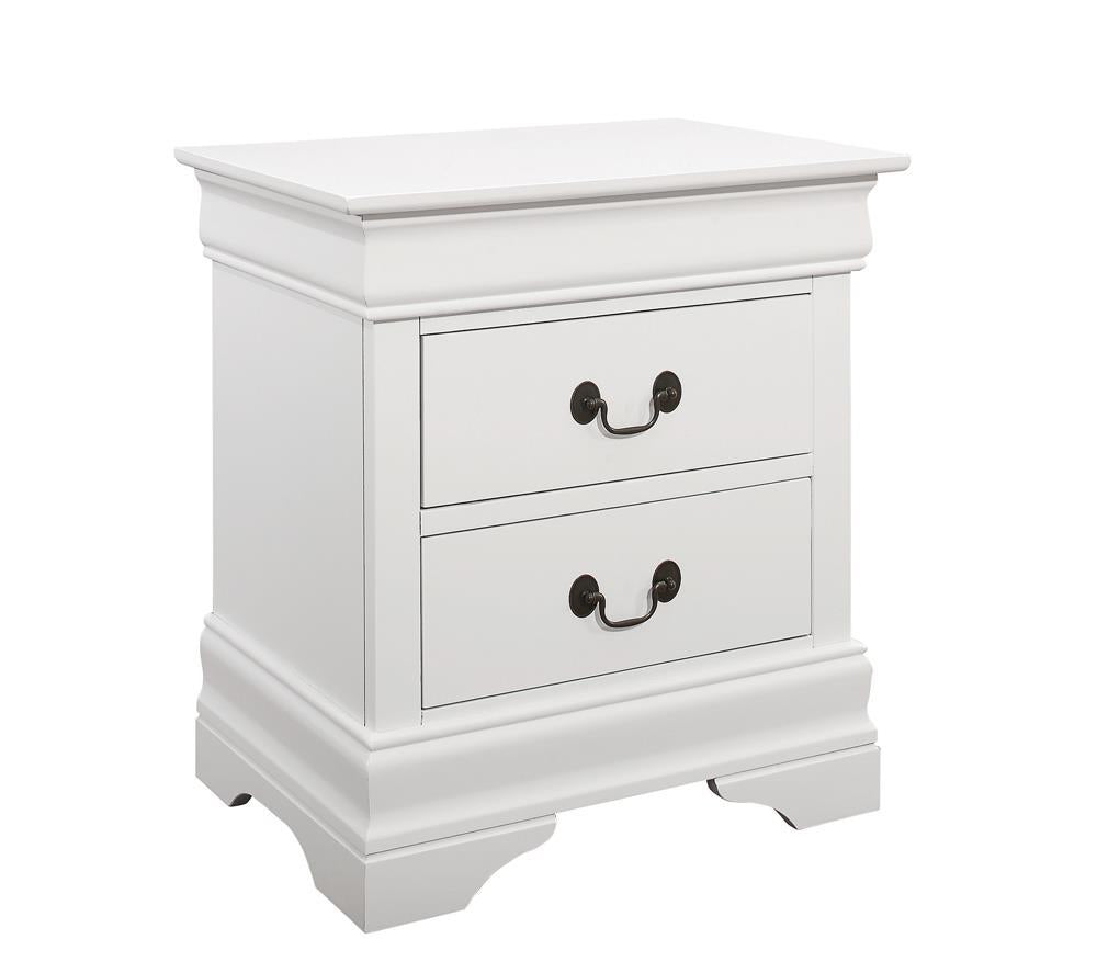 Louis Philippe 2-drawer Nightstand White - Half Price Furniture