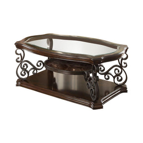 Laney Coffee Table Deep Merlot and Clear - Coffee Table - Half Price Furniture