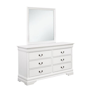 Louis Philippe Beveled Edge Square Dresser Mirror White - Mirror - Half Price Furniture
