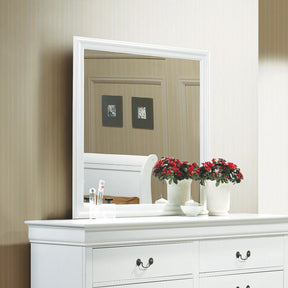 Louis Philippe Beveled Edge Square Dresser Mirror White - Mirror - Half Price Furniture