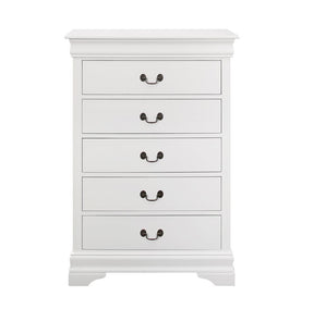 Louis Philippe 5-drawer Chest White - Half Price Furniture
