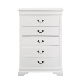 Louis Philippe 5-drawer Chest White Half Price Furniture