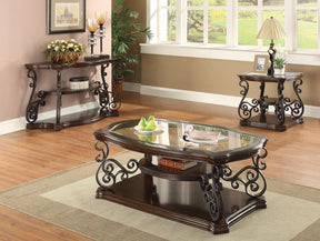 Laney Sofa Table Deep Merlot and Clear Half Price Furniture