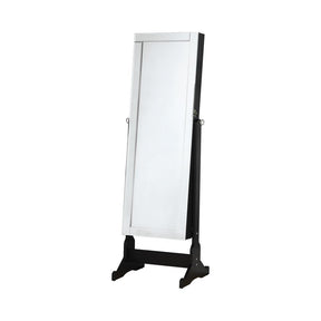 Cortez Storage Jewelry Cheval Mirror Black - Jewelry Armoire - Half Price Furniture