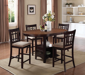 Lavon Oval Counter Height Table Light Chestnut and Espresso Half Price Furniture