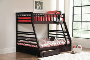 Ashton Twin Over Full 2-drawer Bunk Bed Cappuccino - Bunk Bed - Half Price Furniture