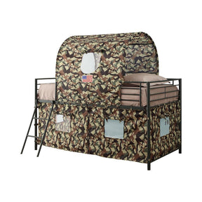 Camouflage Tent Loft Bed with Ladder Army Green - Loft Bed - Half Price Furniture