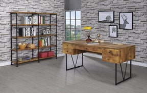 Analiese 4-drawer Writing Desk Antique Nutmeg Half Price Furniture