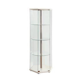 Traditional Glass Hexagon Curio Cabinet - Curio - Half Price Furniture