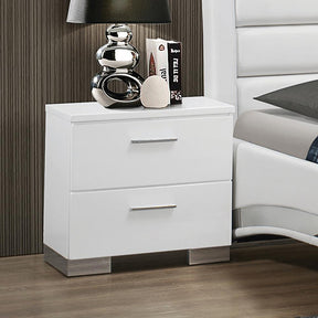 Felicity 2-drawer Nightstand Glossy White - Nightstand - Half Price Furniture