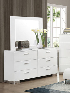 Felicity 6-drawer Dresser Glossy White - Dresser - Half Price Furniture