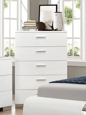 Felicity 5-drawer Chest Glossy White Felicity 5-drawer Chest Glossy White Half Price Furniture