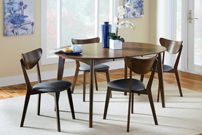 Jedda Upholstered Dining Chairs Dark Walnut and Black (Set of 2)  Half Price Furniture