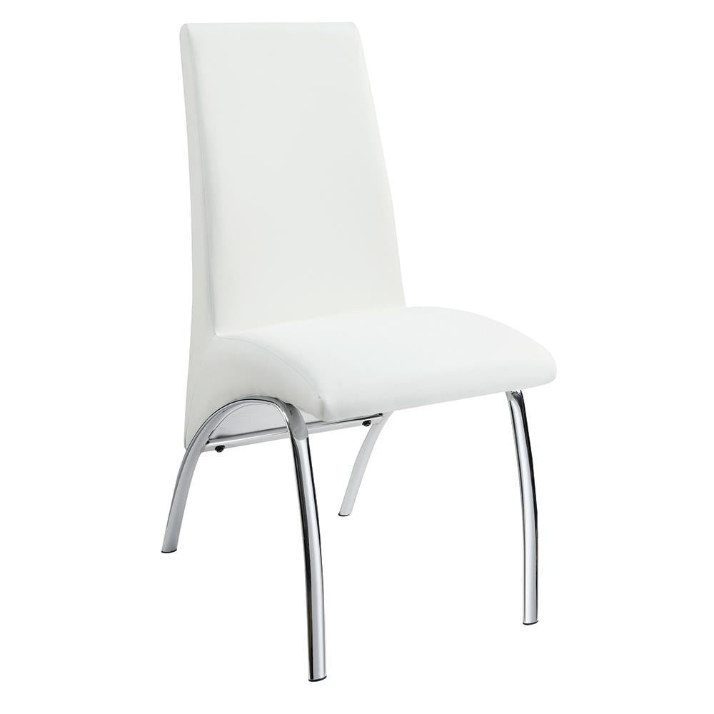 Bishop Upholstered Side Chairs White and Chrome (Set of 2) Bishop Upholstered Side Chairs White and Chrome (Set of 2) Half Price Furniture
