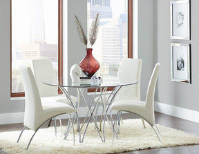 Bishop Upholstered Side Chairs White and Chrome (Set of 2) - Half Price Furniture