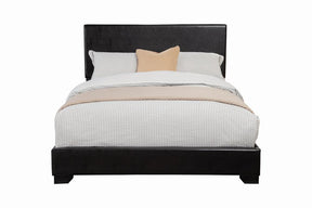 Conner California King Upholstered Panel Bed Black  Half Price Furniture