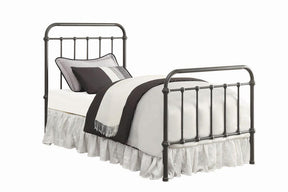 Livingston Twin Panel Metal Bed Dark Bronze Half Price Furniture