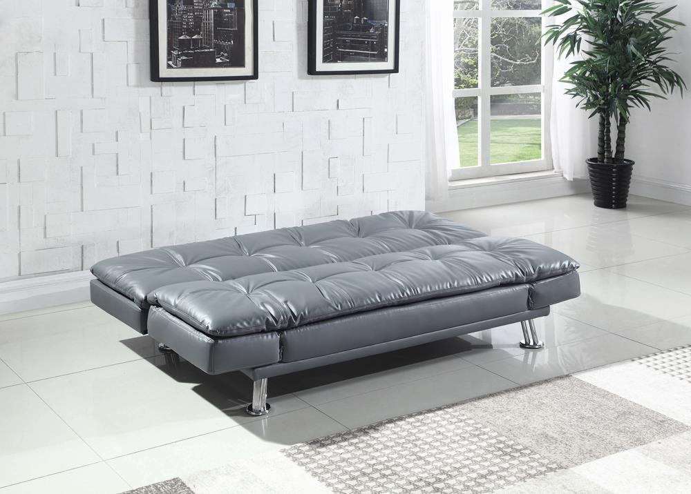 Dilleston Tufted Back Upholstered Sofa Bed Grey  Half Price Furniture
