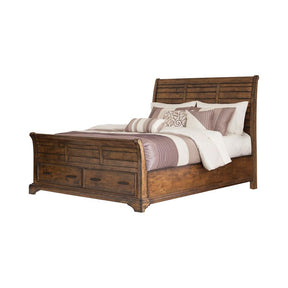 Elk Grove Eastern King Storage Bed Vintage Bourbon - Bed - Half Price Furniture