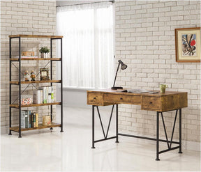 Analiese 4-shelf Bookcase Antique Nutmeg - Bookcase - Half Price Furniture