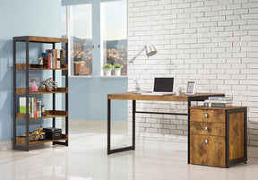 Estrella Writing Desk Antique Nutmeg and Gunmetal - Desk - Half Price Furniture