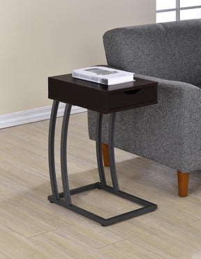 Troy Accent Table with Power Outlet Cappuccino Half Price Furniture