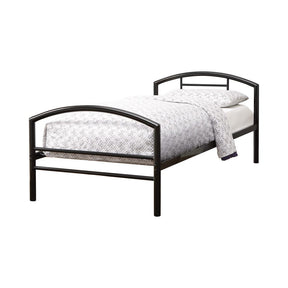 Baines Twin Metal Bed with Arched Headboard Black - Bed - Half Price Furniture