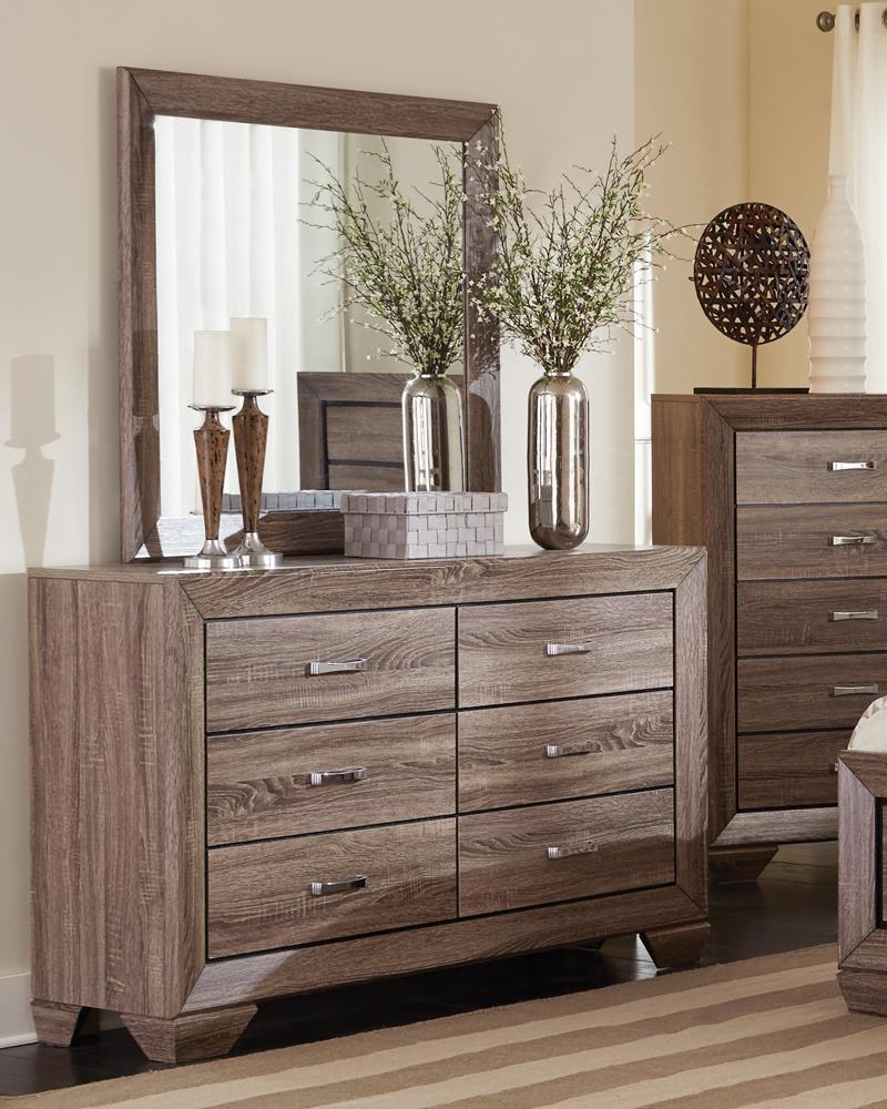 Kauffman Rectangular Dresser Mirror Washed Taupe - Half Price Furniture