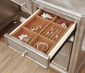 Bling Game 9-drawer Vanity Desk Metallic Platinum - Half Price Furniture