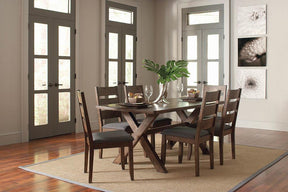 Alston X-shaped Dining Table Knotty Nutmeg - Dining Table - Half Price Furniture