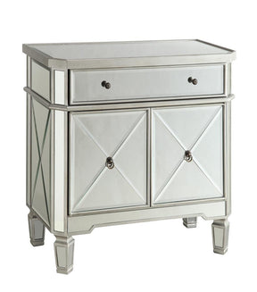 Aconitum 4-door Wine Cabinet Clear Mirror - Accent Cabinet - Half Price Furniture