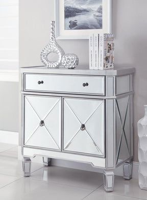 Aconitum 4-door Wine Cabinet Clear Mirror - Accent Cabinet - Half Price Furniture