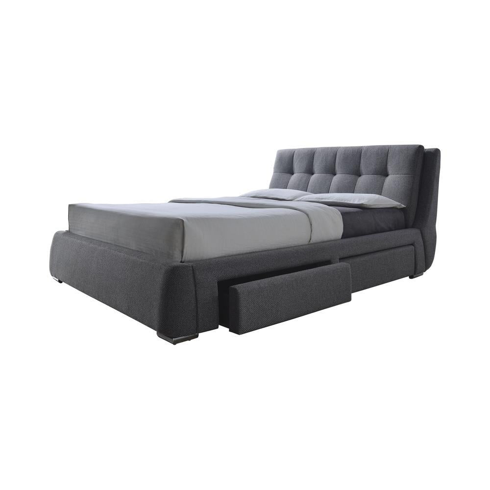Fenbrook California King Tufted Upholstered Storage Bed Grey  Half Price Furniture