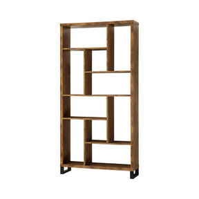 Delwin 10-shelf Bookcase Antique Nutmeg - Bookcase - Half Price Furniture