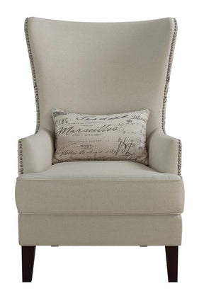 Pippin Curved Arm High Back Accent Chair Cream - Accent Chair - Half Price Furniture
