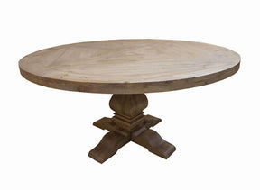 Florence Round Pedestal Dining Table Rustic Smoke - Dining Table - Half Price Furniture