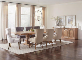 Florence Double Pedestal Dining Table Rustic Smoke - Dining Table - Half Price Furniture