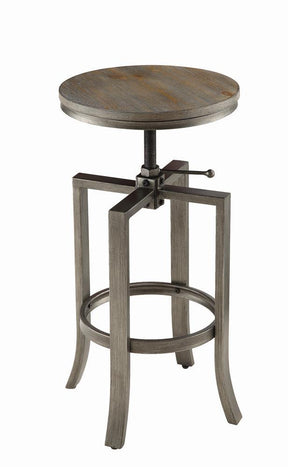 Bartlett Adjustable Height Swivel Bar Stools Brushed Nutmeg and Slate Grey (Set of 2) - Barstool - Half Price Furniture