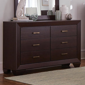 Kauffman 6-drawer Dresser Dark Cocoa Half Price Furniture