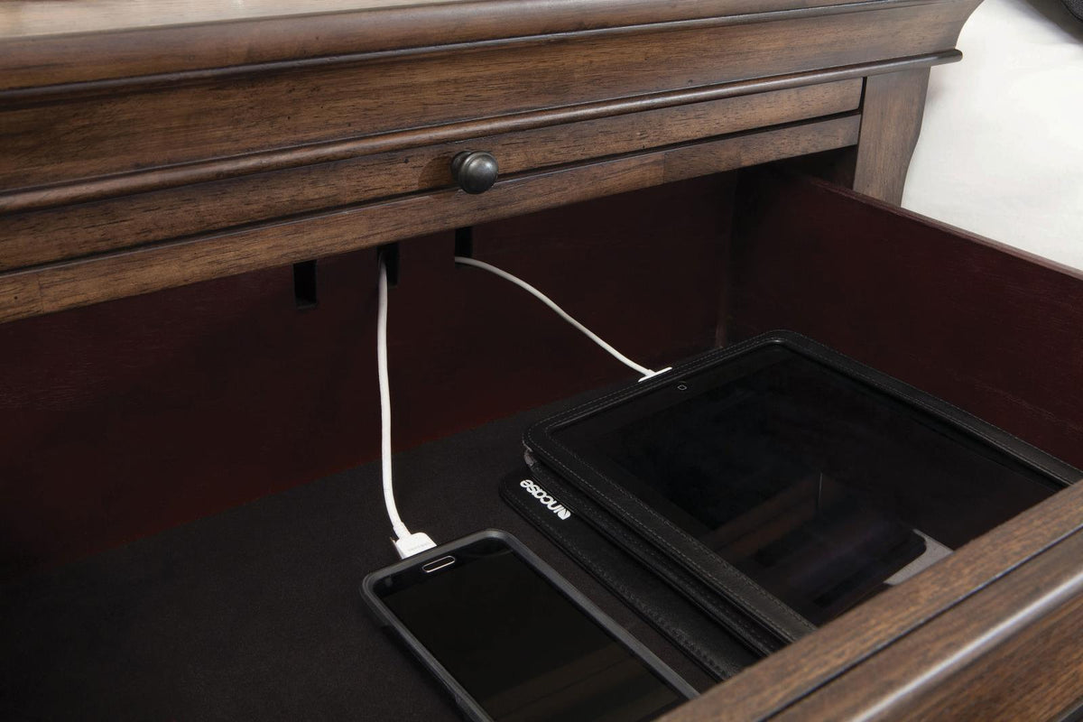 Franco 2-drawer Nightstand with Pull Out Tray Burnished Oak - Nightstand - Half Price Furniture