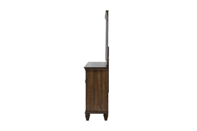 Franco 5-drawer Dresser with 2 Louvered Doors Burnished Oak - Dresser - Half Price Furniture
