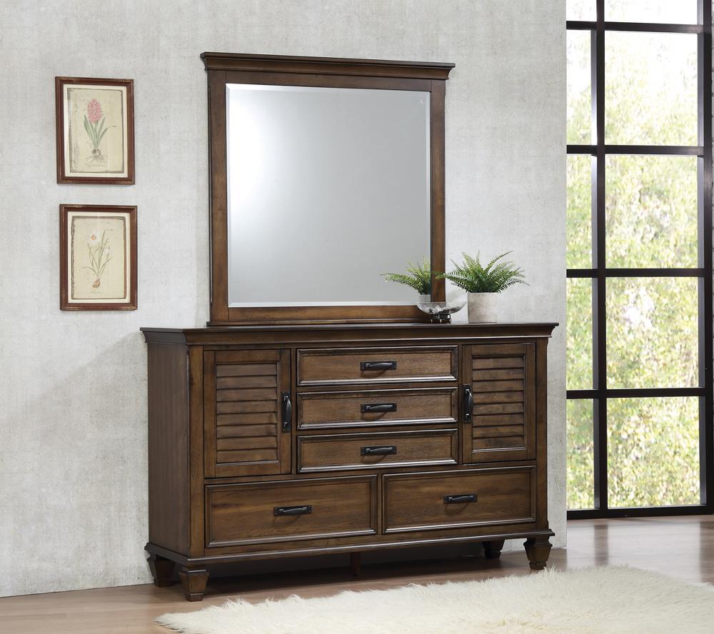 Franco Rectangular Dresser Mirror Burnished Oak - Half Price Furniture