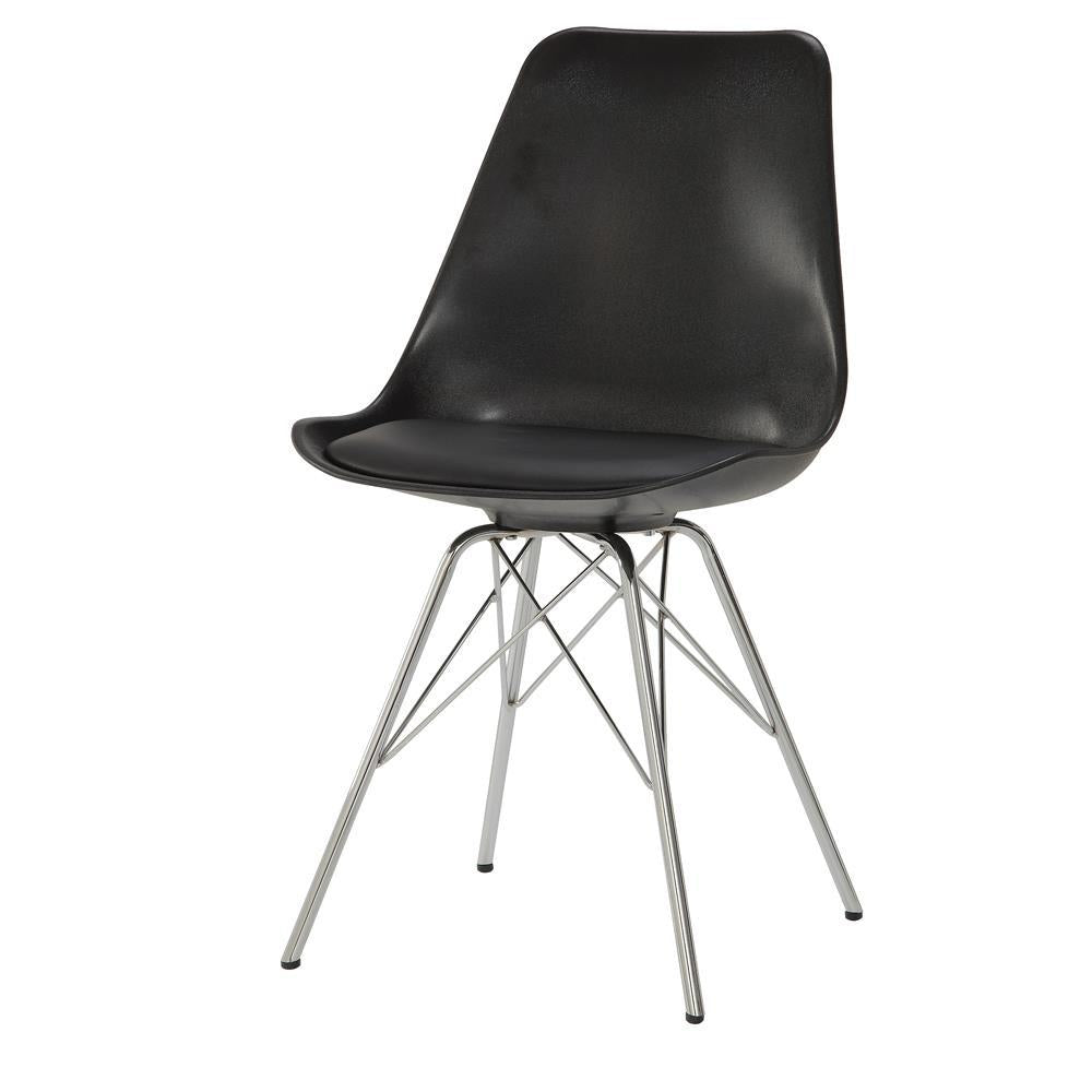 Juniper Armless Dining Chairs Black and Chrome (Set of 2) - Half Price Furniture