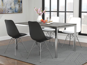 Juniper Armless Dining Chairs Black and Chrome (Set of 2) - Half Price Furniture