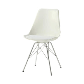 Juniper Armless Dining Chairs White and Chrome (Set of 2)  Half Price Furniture