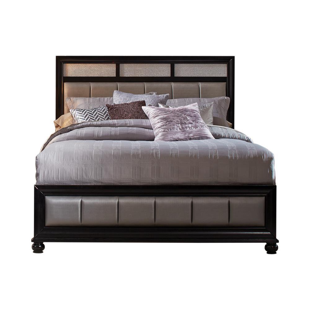 Barzini California King Upholstered Bed Black and Grey - Half Price Furniture