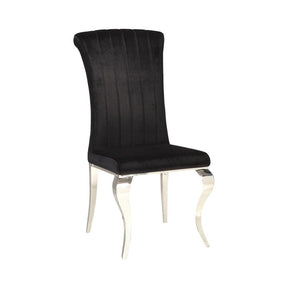 Betty Upholstered Side Chairs Black and Chrome (Set of 4) Half Price Furniture