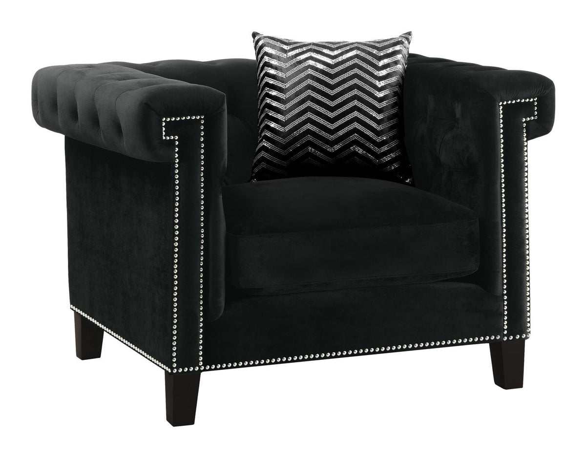 Reventlow Tufted Chair Black - Half Price Furniture